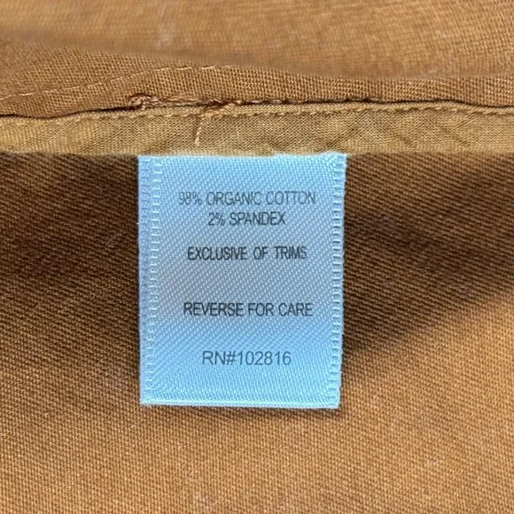 Garnet Hill‎ Jacket Womens Organic Cotton Utility Full Zip Snap Button Brown 18 - Picture 8 of 13